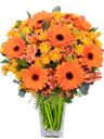 Bouquet tondo toni arancio