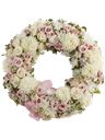 Corona funebre rosa e bianca